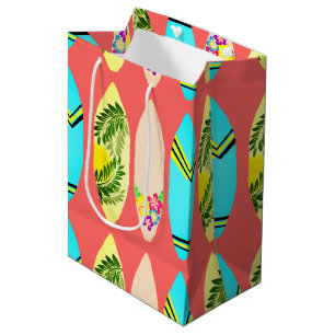 tropische Surfbretter Illustriert Mittlere Geschenktüte