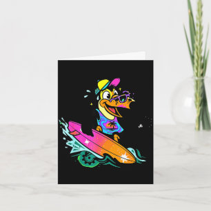 Tropische Surfer-Tukan-Strandvogel-Illustration Re Karte