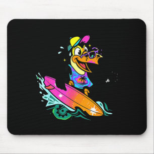 Tropische Surfer-Tukan-Strandvogel-Illustration Re Mousepad