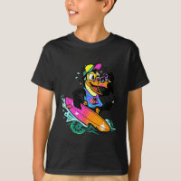 Tropische Surfer-Tukan-Strandvogel-Illustration Re