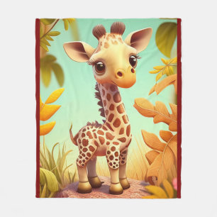 Tropische süße Baby-Giraffe Cartoon-37560 Fleecedecke