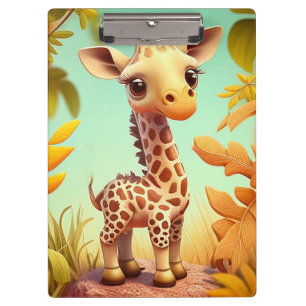 Tropische süße Baby-Giraffe Cartoon-37560 Klemmbrett