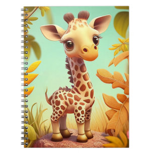 Tropische süße Baby-Giraffe Cartoon-37560 Notizblock