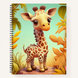 Tropische süße Baby-Giraffe Cartoon-37560 Notizbuch