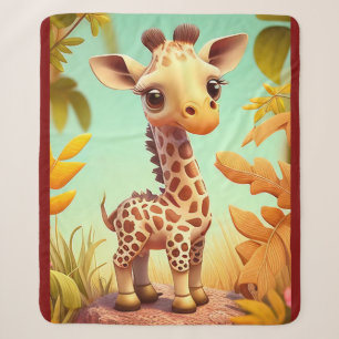 Tropische süße Baby-Giraffe Cartoon-37560 Sherpadecke