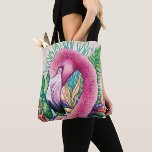 Tropische süße florale rosa Flamingo-Tasche Tasche