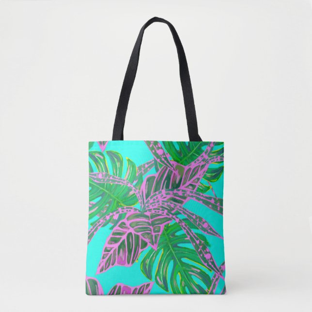 Tropische Tasche aus Palmblättern und Coleus (Vorderseite)