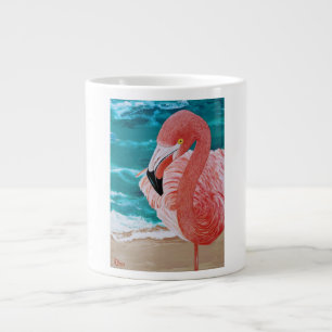 Tropische Tasse am Strand pink Flamingo