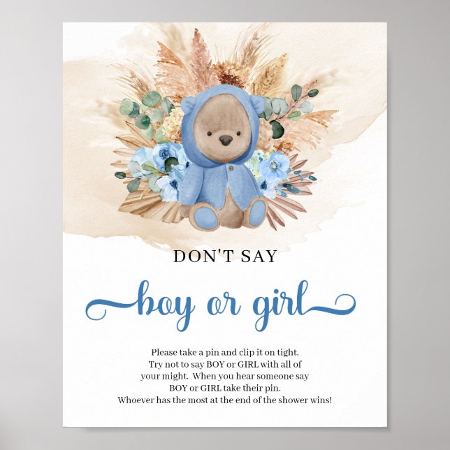 Tropische Teddy Bären Pampas Sage nicht JUNGEN ode Poster (Vorne)