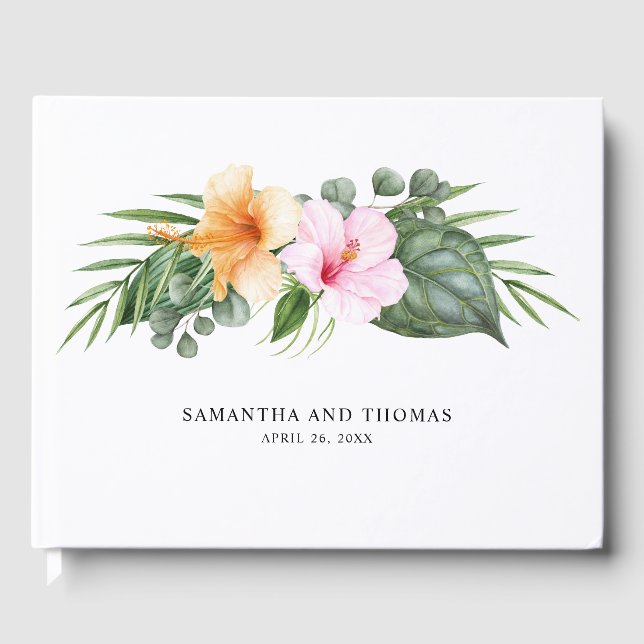 Tropische Themenhochzeit mit Ihrem Foto Gästebuch (Vorderseite)