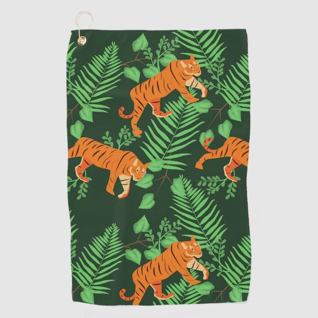 Tropische Tiger Liebhaber Golfhandtuch (Vorderseite)