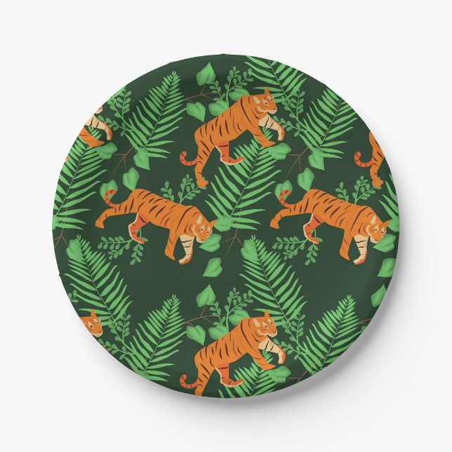Tropische Tiger Liebhaber Pappteller (Vorderseite)