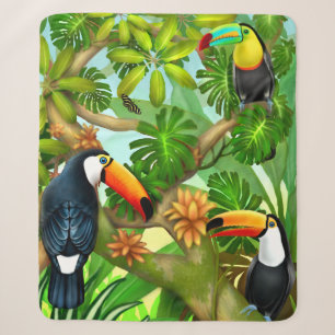 Tropische Toucan Dschungel Sherpa Decke Sherpadecke