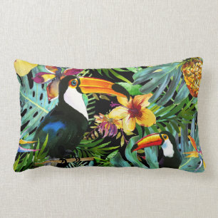 Tropische Toucan Paradies-Palmen-Ananas modern Lendenkissen