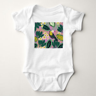 Tropische Toucans: Muster der Blume Baby Strampler