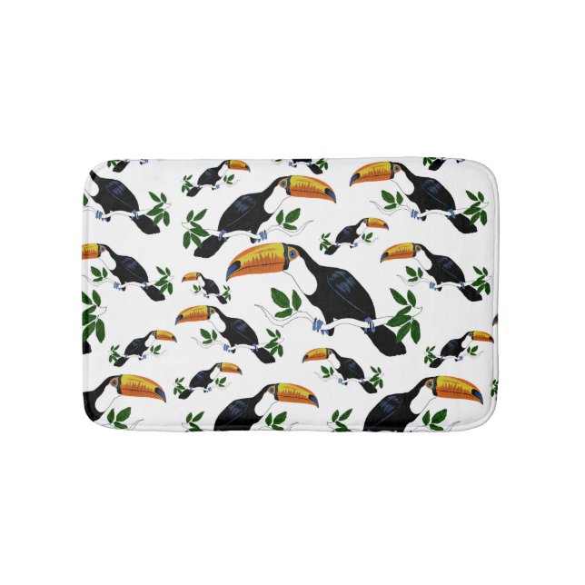 Tropische Toucans - spielerischer Dschungel Badematte (Vorderseite)