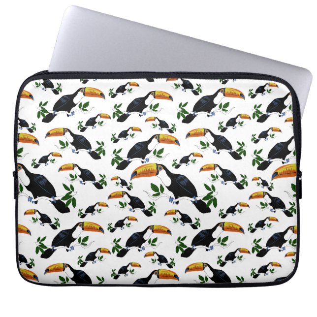 Tropische Toucans - spielerischer Dschungel Laptopschutzhülle (Vorderseite)