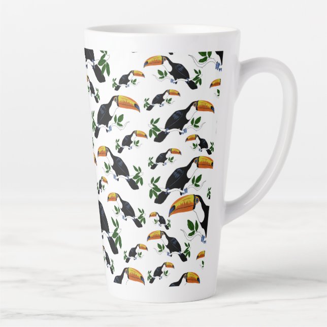 Tropische Toucans - spielerischer Dschungel Milchtasse (Rechts)