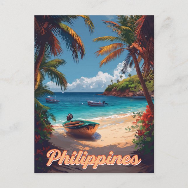 Tropische Träume: Vintage Philippinen Postkarte (Vorderseite)
