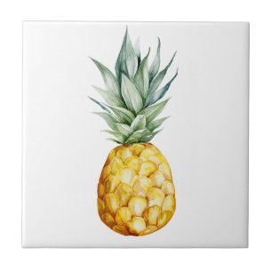 Tropische trendige Wasserfarben-Ananas Fliese