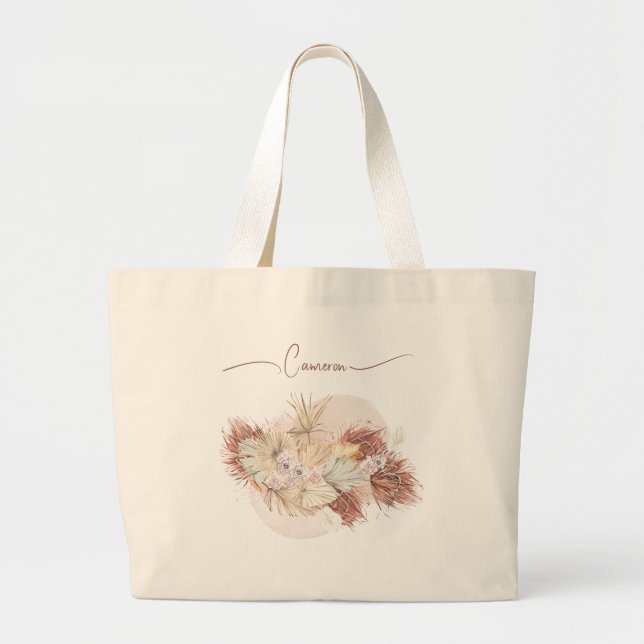 Tropische tropische Blume Personalisiert Jumbo Stoffbeutel (Vorne)