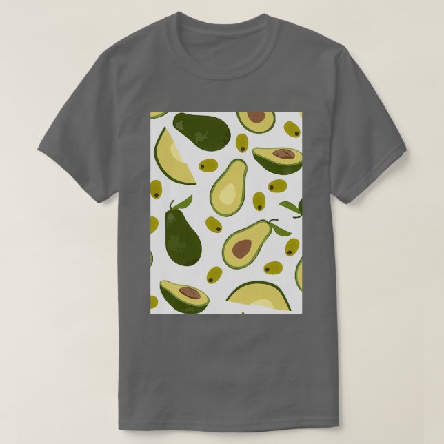 Tropische tropische Kontur des Avocado T-Shirt (Design vorne)