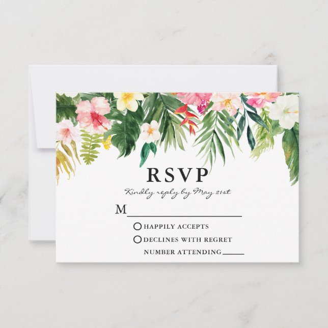 Tropische tropische Vegetation RSVP Karte (Vorderseite)