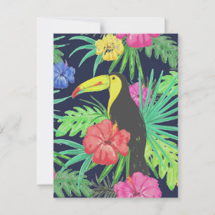 Tropische Tukane und Blätter Regenwald Postkarte