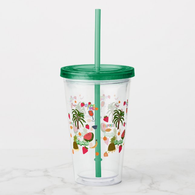 tropische Tumbler Acryltrinkbecher (Vorderseite)