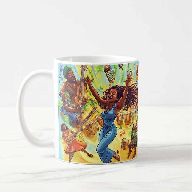 "Tropische Tunes: Soca & Calypso Jam" Kaffeetasse (Links)