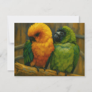 Tropische Unternehmen - farbenfrohe Paare Postkarte