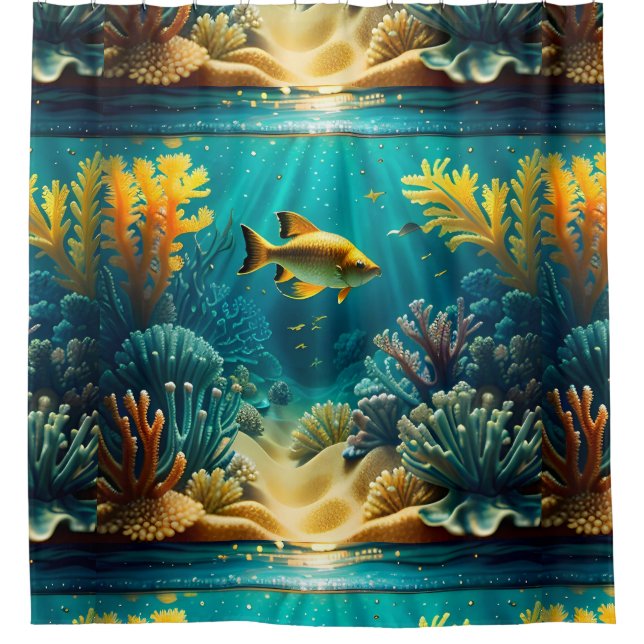 Tropische Unterwasserlandschaft Drei Duschvorhang (Vorderseite)