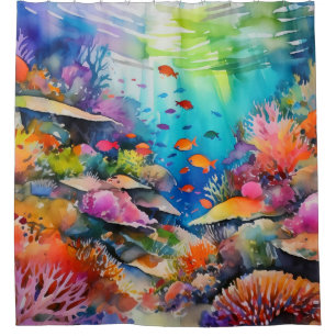Tropische Unterwasserriff-Kunst  Duschvorhang