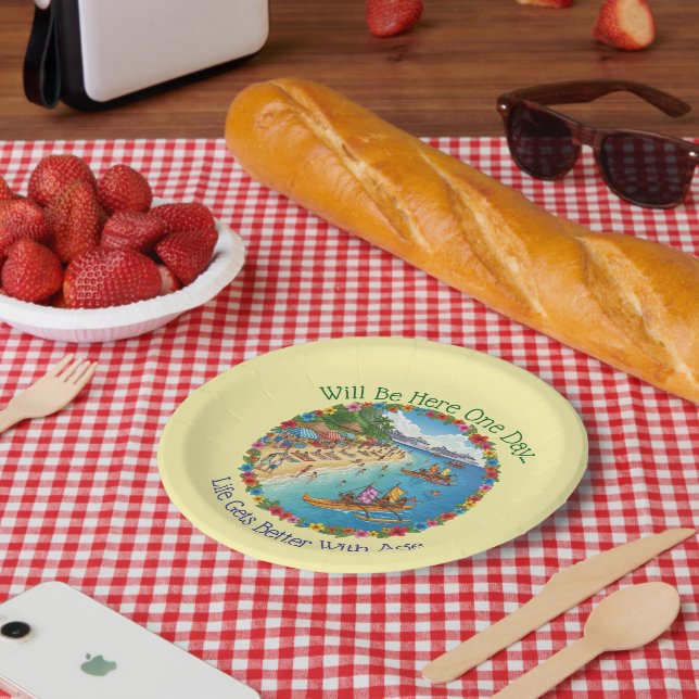 Tropische Urlaubsträume Pappteller (Picknick)