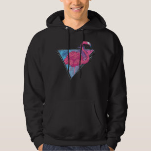 Tropische Vaporwave Palmen Exotic Bird Pink Fla Hoodie