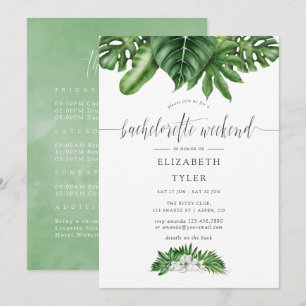 Tropische Vegetation Bachelorette Einladung