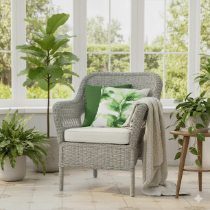 Tropische Vegetation Botanisches Wasserfarbenblatt Kissen