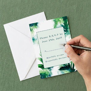 Tropische Vegetation Elegante botanische UAWG RSVP Karte