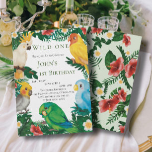 Tropische Vegetation Exotische Papageien Wild eine Einladung