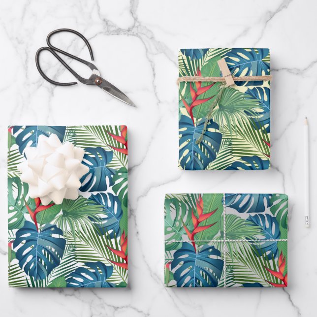 Tropische Vegetation Geschenkpapier Set (Vorderseite)