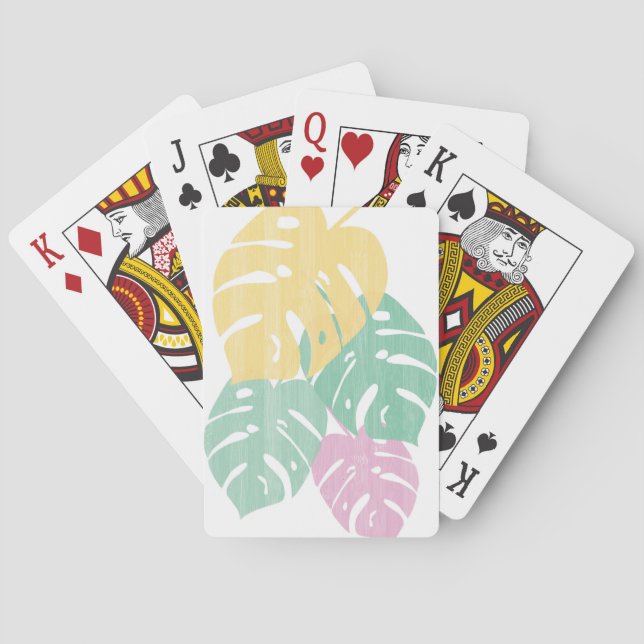 Tropische Vegetation - Monstera Blätter Spielkarten (Rückseite)