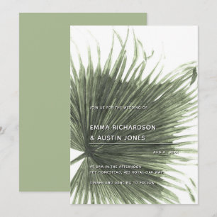 Tropische Vegetation Palm Botanische Hochzeit Einl Einladung