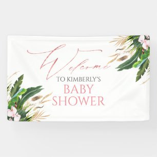 Tropische Vegetation Pink Orchids Kinderdusche Wil Banner