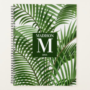 Tropische Vegetation Wasserfarbenpalme Mit Monogra Planer