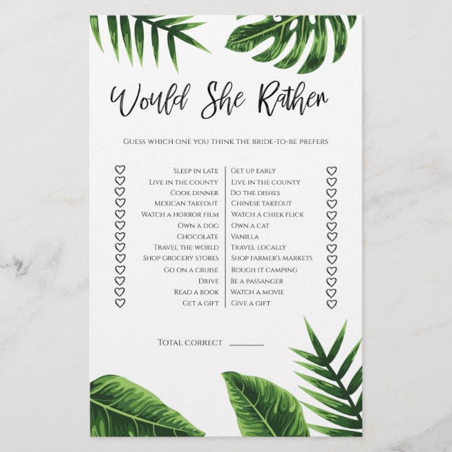 Tropische Vegetation würde sie eher Brautparty Flyer (Vorne)