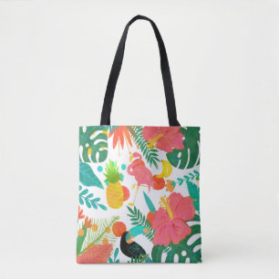 Tropische Vibes Florale Blätter Sommer Chic Tasche