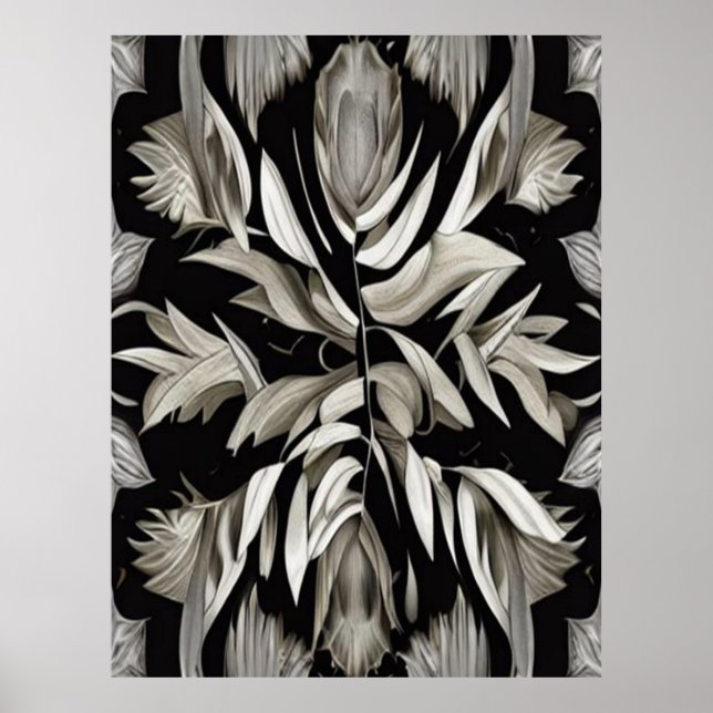 Tropische Vintage Blätter Poster (Vorne)