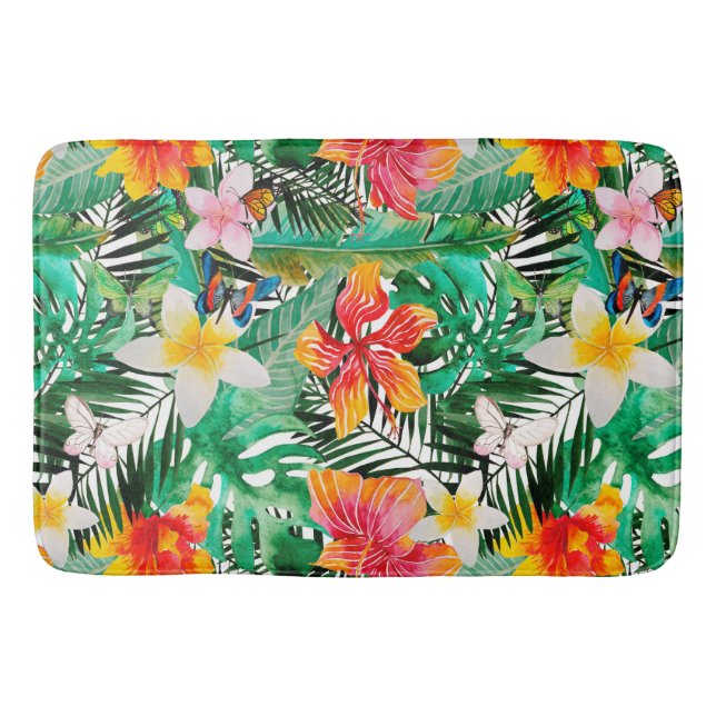 Tropische Vintage exotische Badematte (Vorderseite)