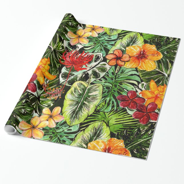 Tropische Vintage exotische Geschenkpapier (Ungerollt)