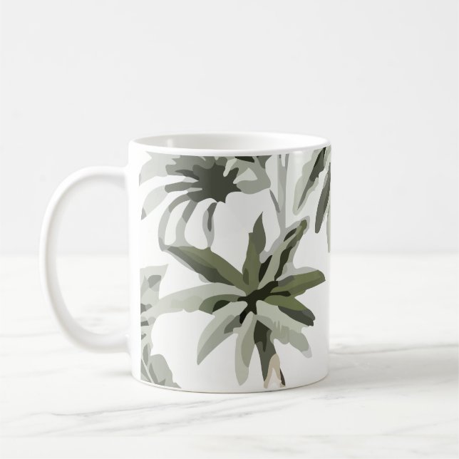 Tropische Vintage Hawaiianische Palmen Kaffeetasse (Links)